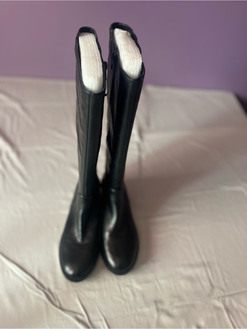 Arturo Chiang Black Tall Leather Riding Boots